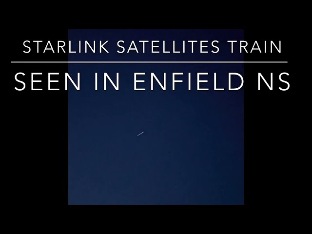 STARLINK Satellites TRAIN seen in the sky, view from the earth, Enfield, Nova Scotia, 🇨🇦