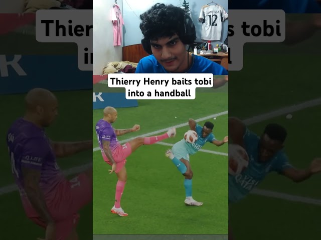 Thierry Henry baits Tobi into a handball#football #goviral #matchforhope #thieryhenry #funny #shorts