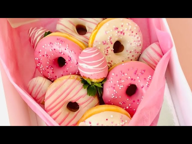 Cómo hacer Donas - ramo de Donas para San Valentín - receta de Donas para vender valentine's day