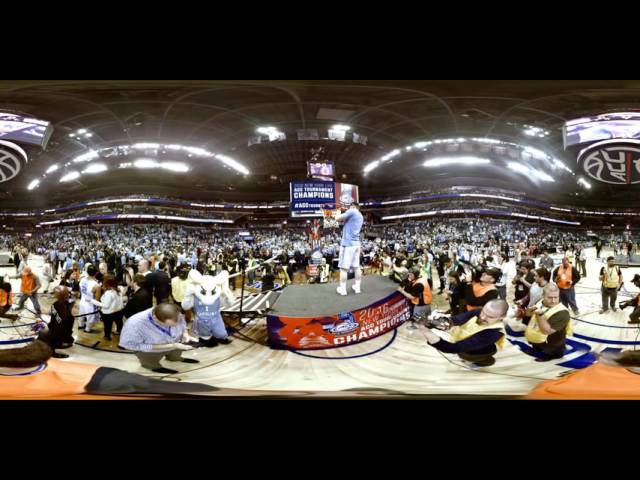 360 Degree View Of The Tar Heels Cutting Down The Nets At ACC Tournament