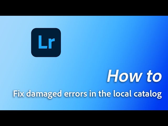 How to fix damaged errors for Local Catalog in Adobe Lightroom