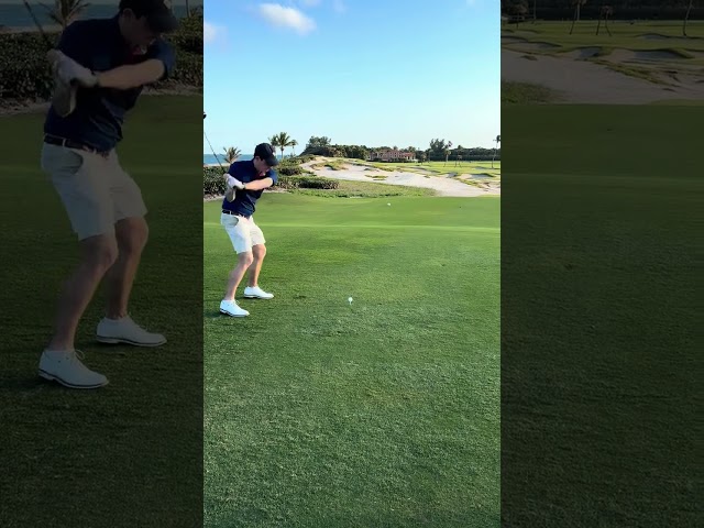 18th tee shot at Seminole Golf Club.