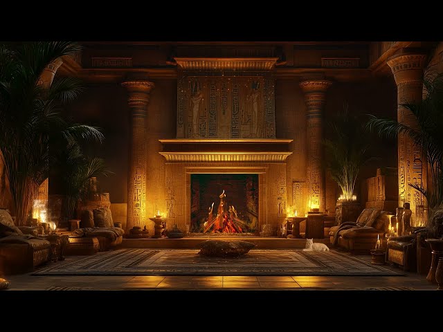 Egyptian Vibes Fireplace 🔥 | Relaxing Ancient Ambiance for a Cozy Night