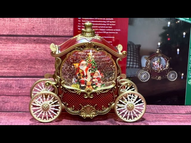 Water Lantern - Red Carriage with Santa Scene 4304-550