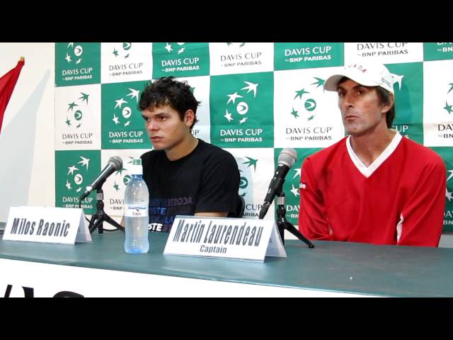 Davis Cup press conference with Milos Raonic (Canada) after losing to Amir Weintraub (Israel)