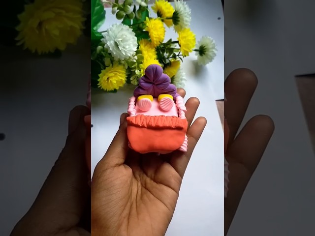 Diy mini bed art with clay#art #clayart #shorts #viralvideo #youtubeshorts