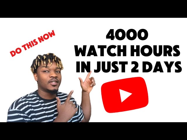 Get 4000 Watch Hours in Just 2 Days | DO THIS NOW