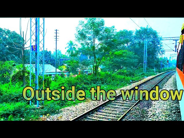 Outside while the train is running