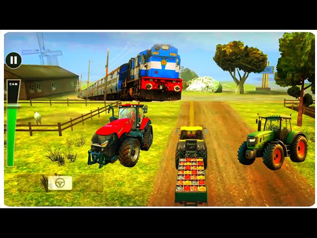 #10 😱 Road 🛣️ Train Simulator Game | Framing Tractor Driving Gaming Video | Train Vs Tractor Video