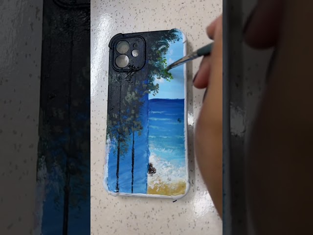 Painting on mobile cover #9 #reels #fyp #asmr #shorts  #art  ☁✨