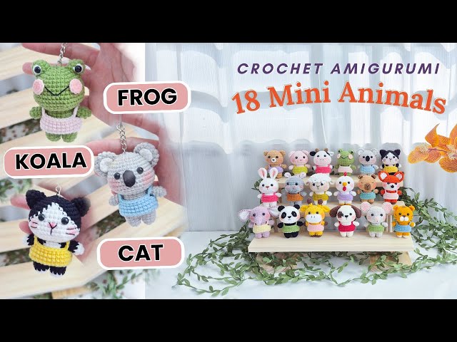 Crochet 18 Amigurumi Mini Animals Keychain - Part 03: Frog, Koala and Cat | NHÀ LEN