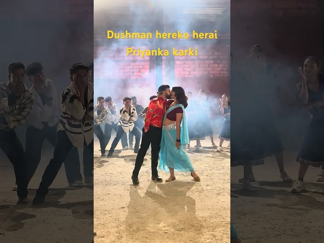 Priyanka karki and durgesh Thapa during music video shoot bts #bts