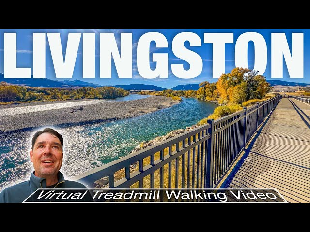 Livingston, Montana Virtual Walking Tour for Treadmill in Autumn - 4k City Walks