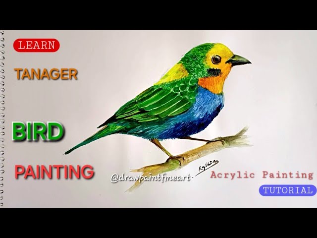 Learn EASY BIRD Painting  | Acrylic Painting Tutorial