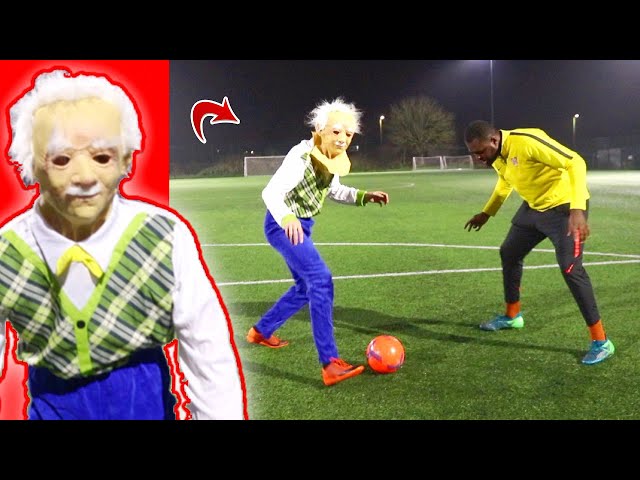 OLD MAN tries to play in a REAL FOOTBALL MATCH! (Soccer Skills Prank)