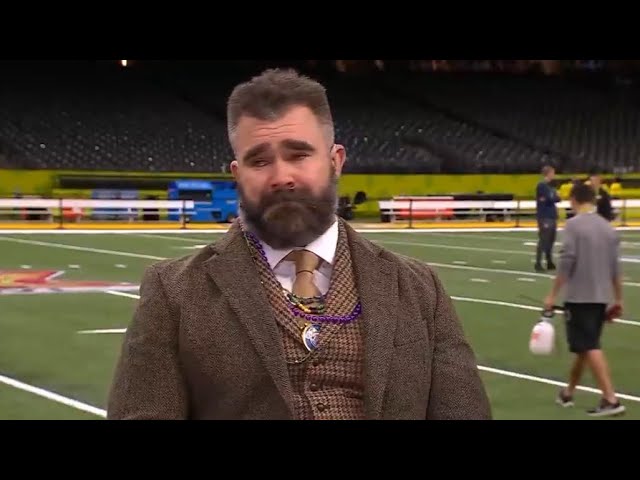 🙏 Emotional Jason Kelce crying talking Tiger Bech + best friend Ryan Quigley at Eagles Super Bowl