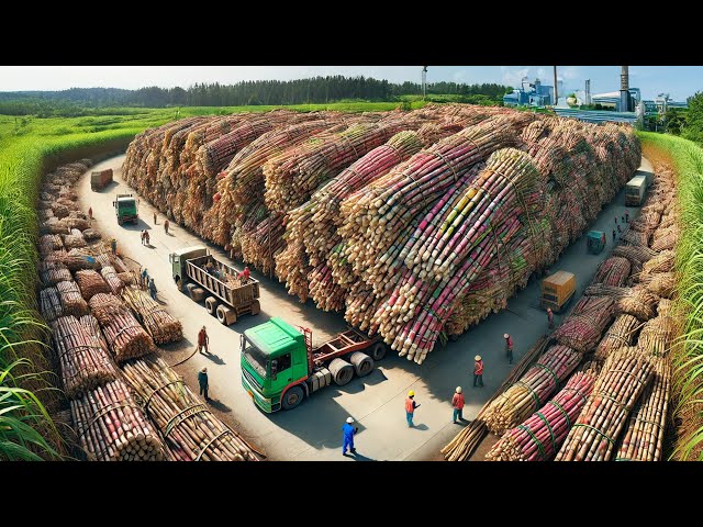 Billions Tons Of Sugarcane Are Cultivated And Harvested For Sugar Production - Processing in Factory