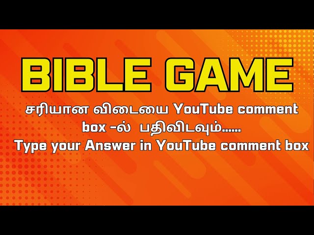 Live Tamil bible Game  #tamilbiblegames