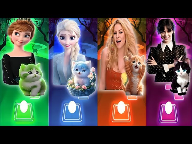 Cute Cats | Wednesday Bloody Mary | Anna Dancin | Elsa Enemy |Shakira Waka Waka | Tiles Hop Songs