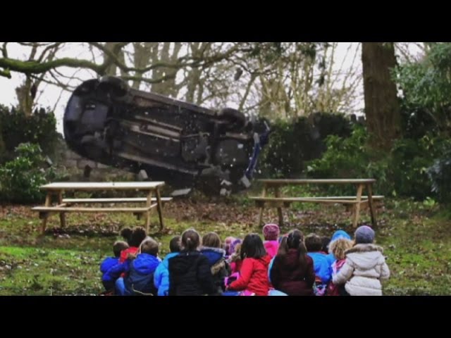 Too much? Shocking speeding advert shows children getting crushed by car