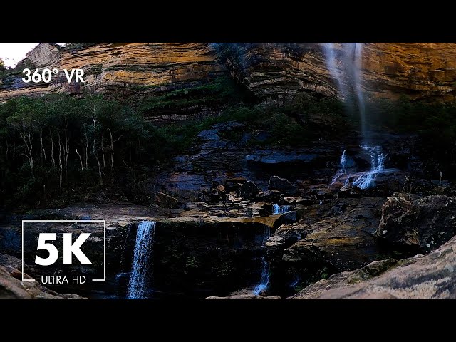 Virtual Nature 360° - 5K - Relaxation - Nature Meditation - Immersive Natural Waterfall & Bushwalk