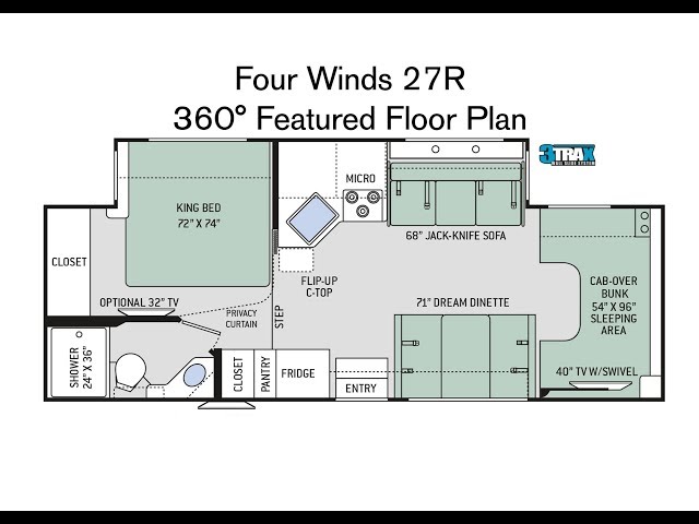 2019 Four Winds® 27R Class C 360° Featured Floor Plan From Thor Motor Coach