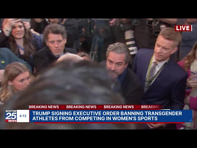 LIVE: Trump signing executive order banning transgender athletes from competing in women's sports.