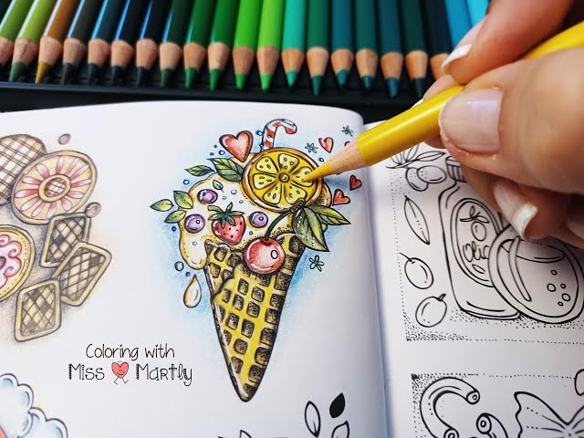 Coloring: Meine Reise durch Europa by Rita berman | Ice cream with Polychromos