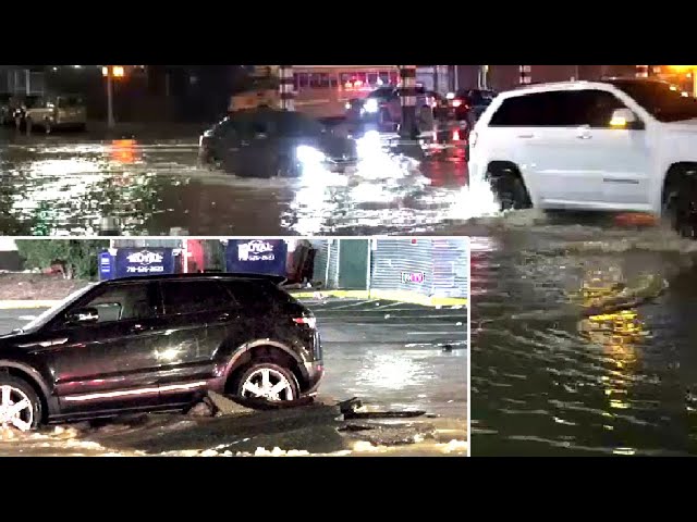 Massive water main break floods streets, submerges cars in the Bronx