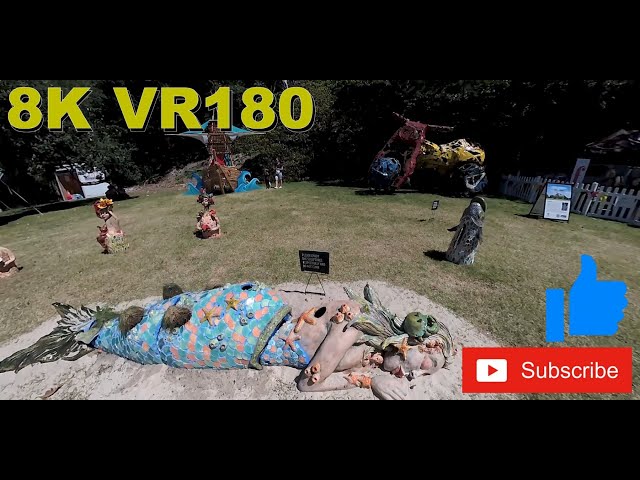 8K VR180 SWELL Sculpture Festival at Currumbin walk along esplanade - exhibits & art (ASMR/Travel)