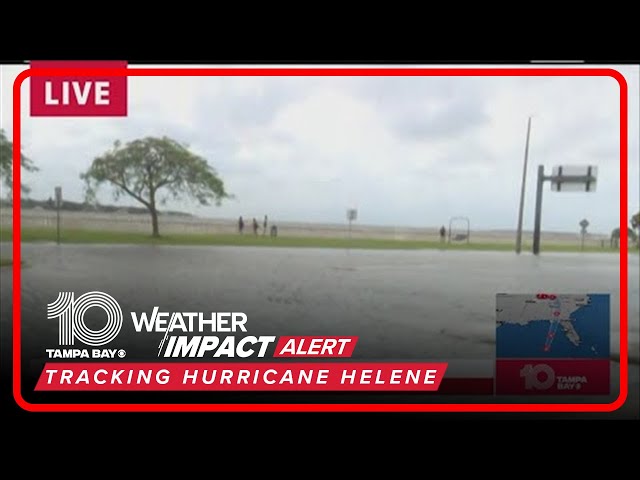 Bayshore Blvd in Tampa flooded ahead of Helene