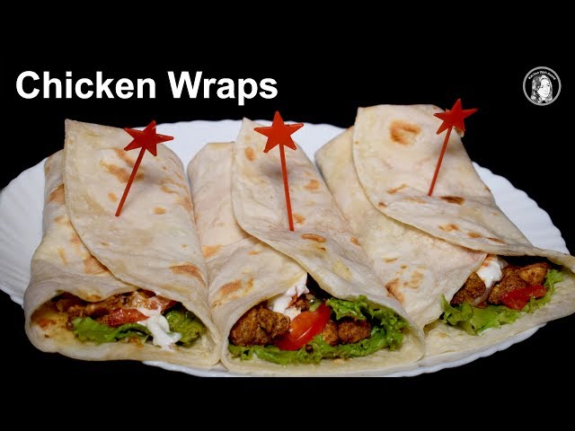 Chicken Wraps Recipe - How to make Chicken Wraps - Homemade Wraps Recipe