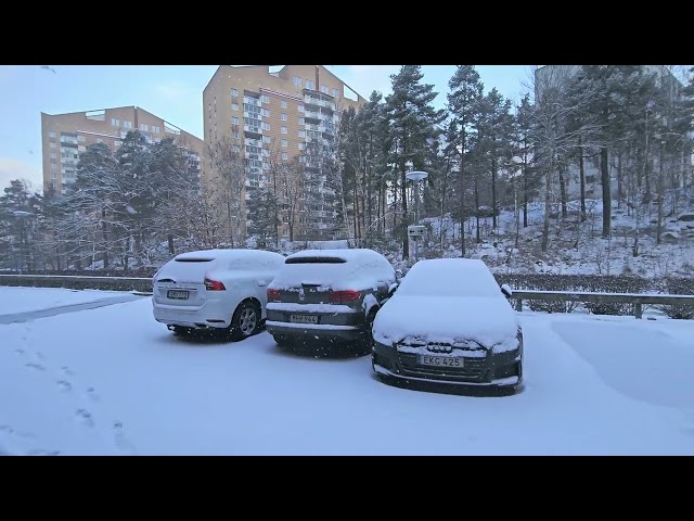 ❄️ Walking Tour in Edsbergs Centrum | Heavy Snow in Stockholm, Sweden 🇸🇪 #689