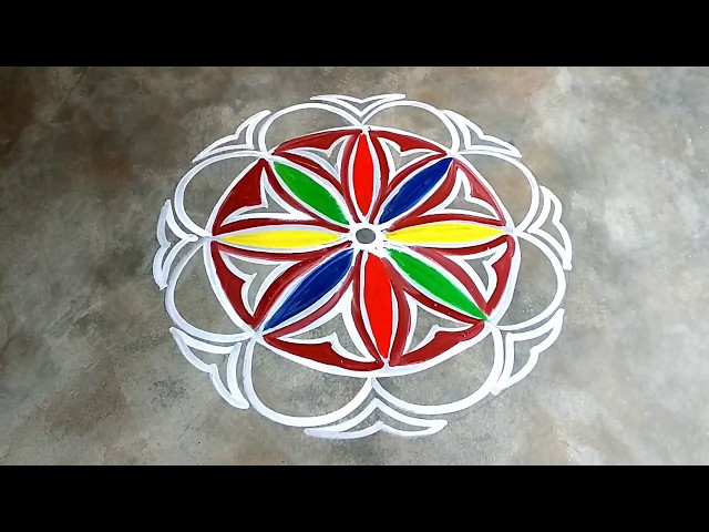 easy and quick rangoli designs for diwali /Simple Pooja Kolam# Creative Muggulu designs.