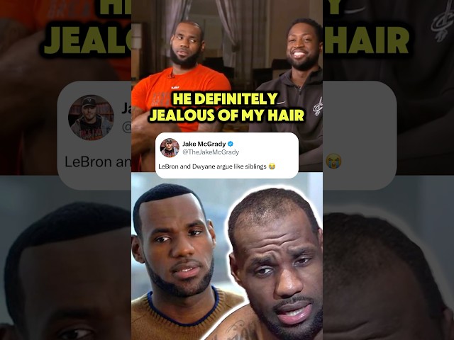 Balding LeBron Gets ROASTED for Being JEALOUS of Dwyane Wade’s Hair 😭 #shorts #lebronjames #dwade