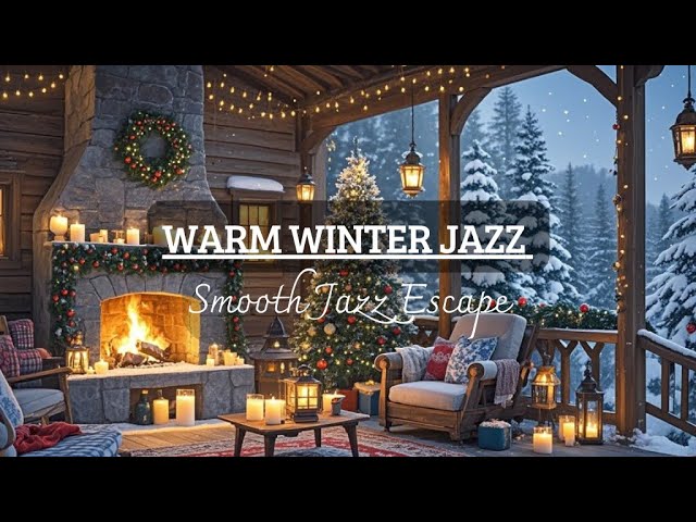 Warm Coffee and Winter Jazz ☕ Relaxing Downtown Ambience with Gentle Jazz Melodies in The Snow