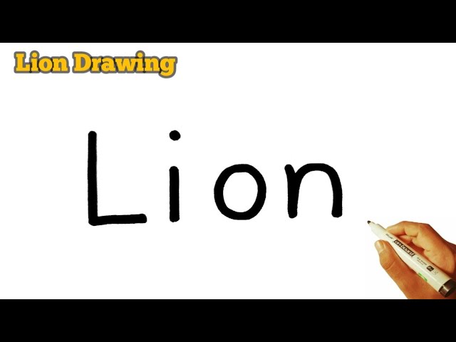 Lion 🦁 drawing from lion word l How to turn Lion word into lion drawing so perfectly ever