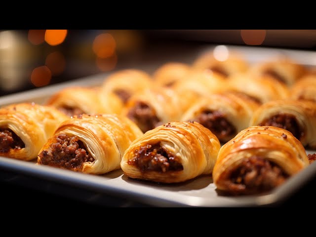 Puff Pastry Sausage bites using simple technique to make this amazing dish. #sausageroll #fingerfood