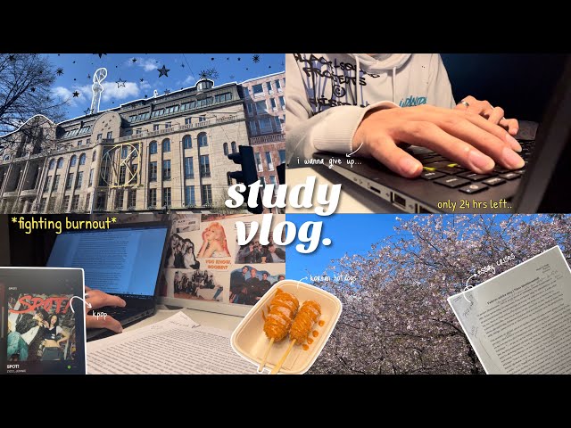 STUDY VLOG 📎 fighting burnout, essay crises, coffee & good food | a stressed high school student