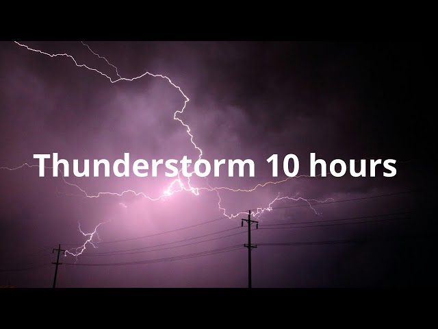 Purple Thunderstorm Flashing Lightning 10+ Hours 4K Long Screensaver Wallpaper Background Video