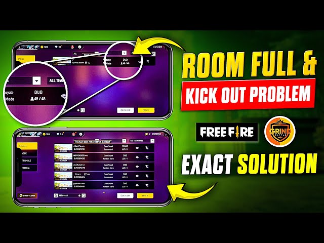 Room Full & Kick Out Problem Exact Solution ✅ || Grind Battle Free Fire Tournament App || #freefire