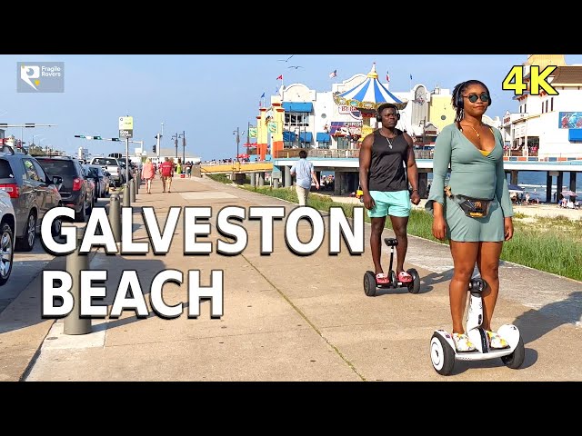 Passeio de verão em 2023 pela Praia de Galveston (Texas) e Pier de Prazer de Galveston | Tour a pé