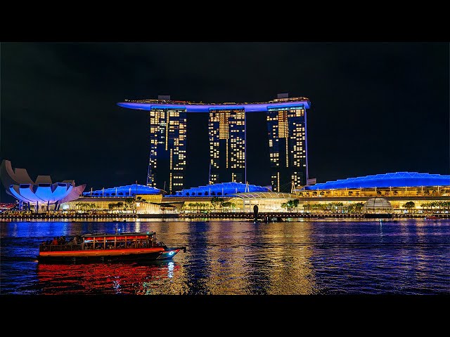 🇸🇬 Singapore Night  River Cruise Full Tour | Marina Bay Sands & Landmarks 4K HDR