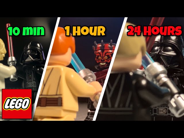 Lego Star Wars (10 Min vs 1 Hour vs 24 Hour) Stop-motion Fight Scene Challenge!!