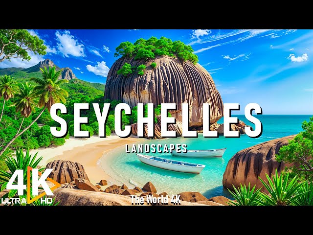 Seychelles 4K 🌴 Dive into Turquoise Waters, White Sandy Beaches, Tropical Serenity 🌺Calming Music