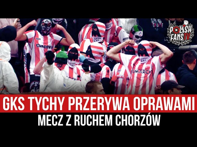 GKS Tychy przerywa oprawami mecz z Ruchem Chorzów (16.09.2024)