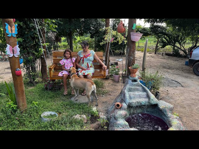 MINHA MÃE FEZ MINHA CASCATA NO MEU JARDIM /  TUDO FICOU PERFEITO