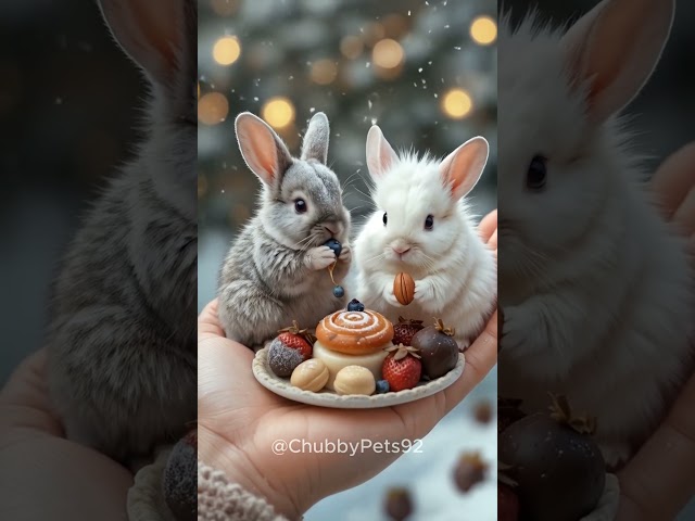 “Bunny & Chinchilla: An Unlikely Friendship Full of Cuteness! 🐰🦦💖”#animal#cute#bunny#cute#cat#dog