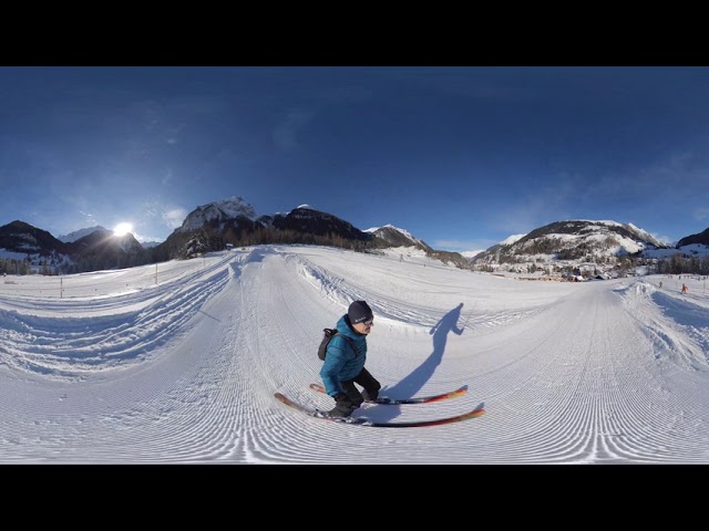 Skiing in Bergün on Tect Slope