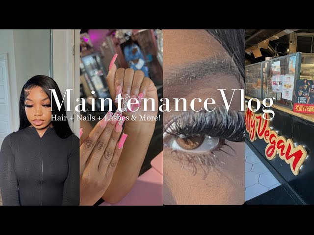 MAINTENANCE VLOG || hair + nails + lashes + trying new places + more! #roadto10k